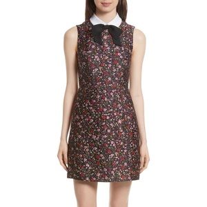 Kate Spade detachable collar floral jacquard dress